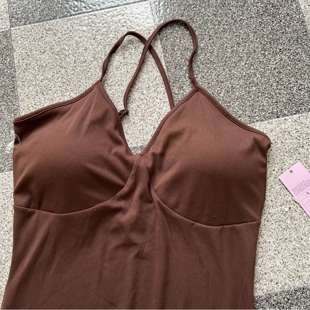 ❤️2/$20 NWT wild fable Maxi Sheath Dress- Dark Brown Size L - Picture 7 of 10